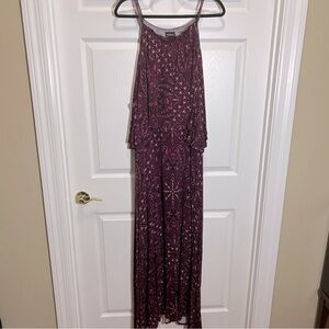 Torrid Pink and Black Spaghetti Strap Maxi Dress